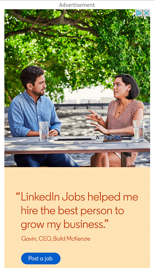 Banner ad for LinkedIn